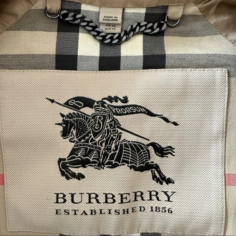 Burberry cotton gabardine long trench coat US 0 - Picture 6 of 15